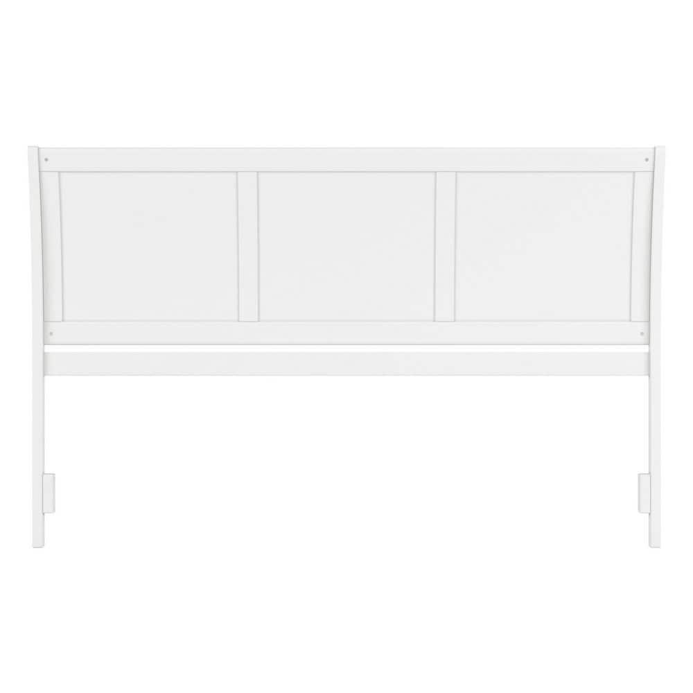 AFI Portland King Sleigh Solid Wood Panel Headboard with Attachable Charger, White