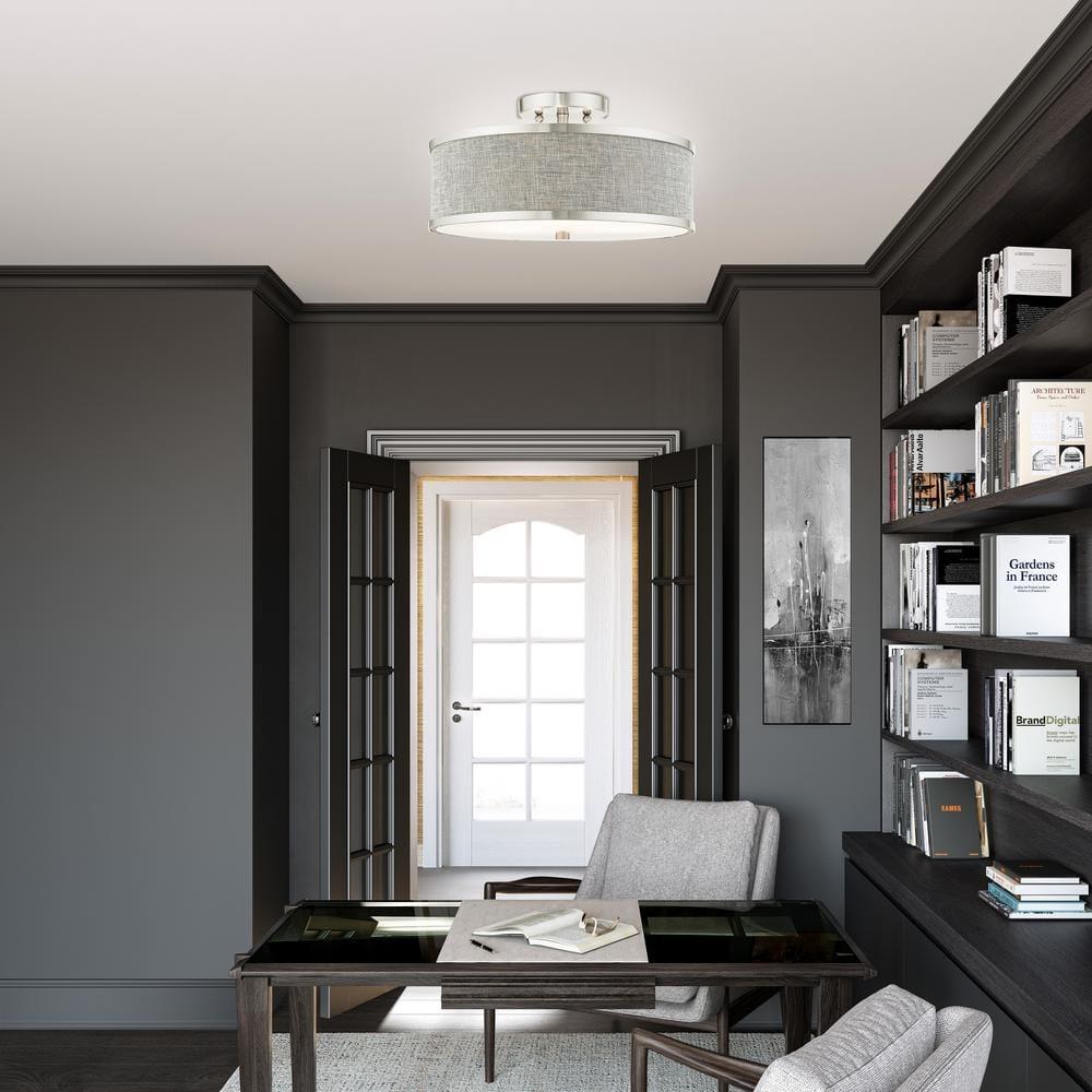 Livex Lighting Park Ridge 3 - Light Semi-Flush Mount in  Brushed Nickel