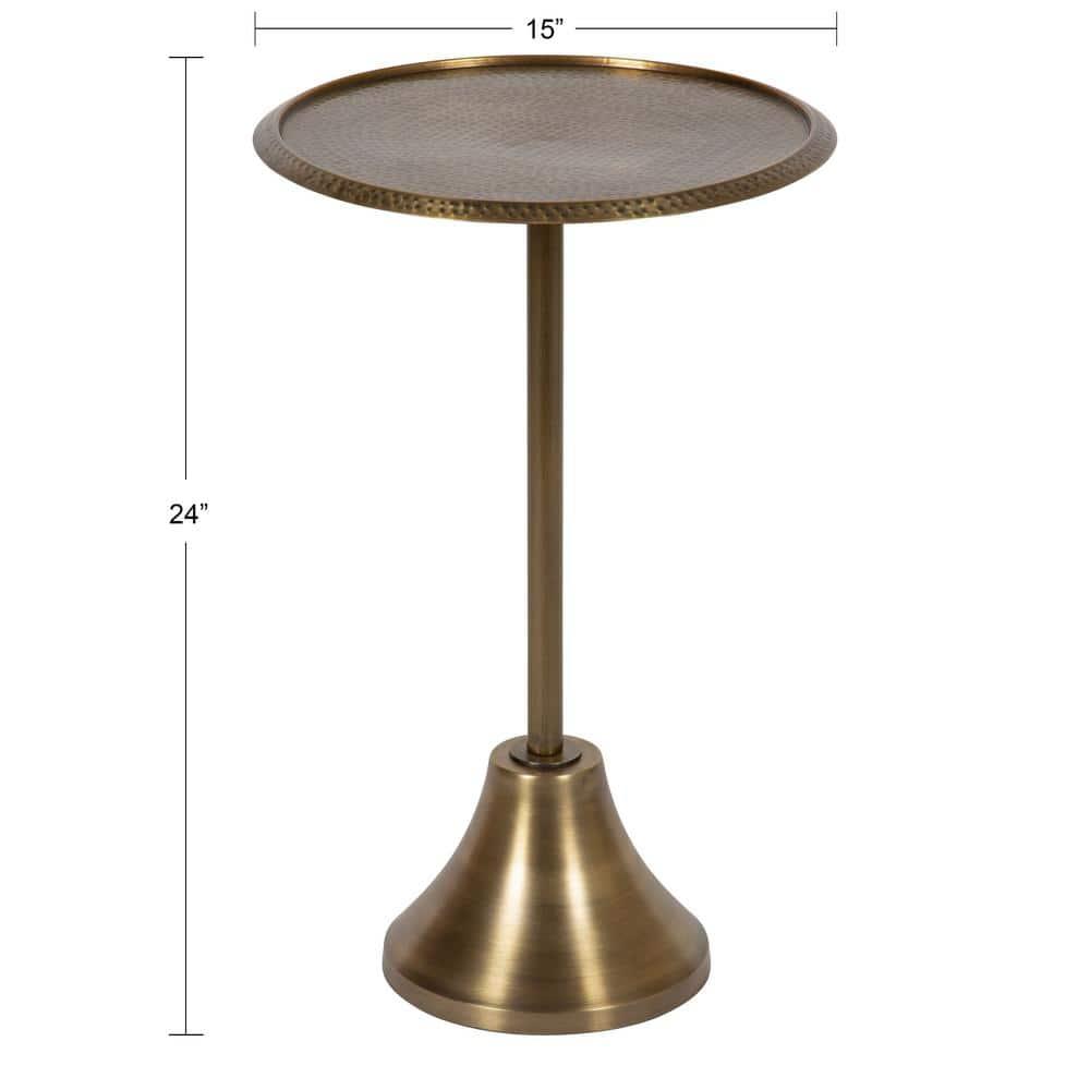 Kate and Laurel Sanzo Round Metal Side Table, 15x15x24, Gold
