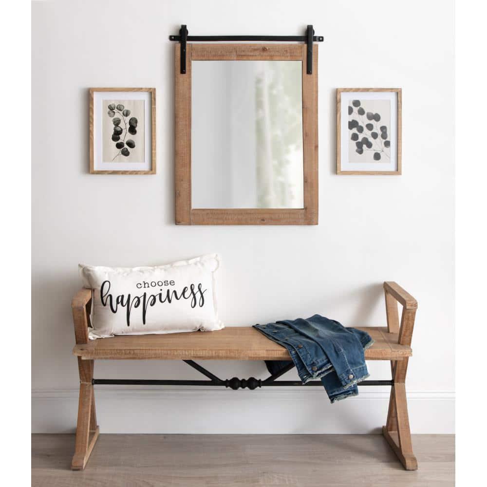 22" x 30" Cates Rectangle Wall Mirror Rustic Brown - Kate & Laurel All Things Decor