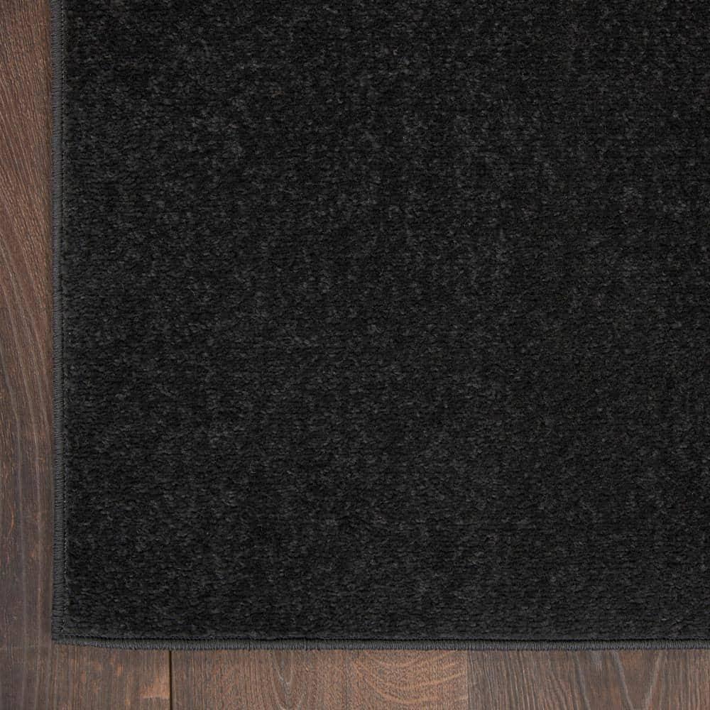 Nourison Essentials Easy Care Indoor Outdoor Area Rug - Black 7' x Square