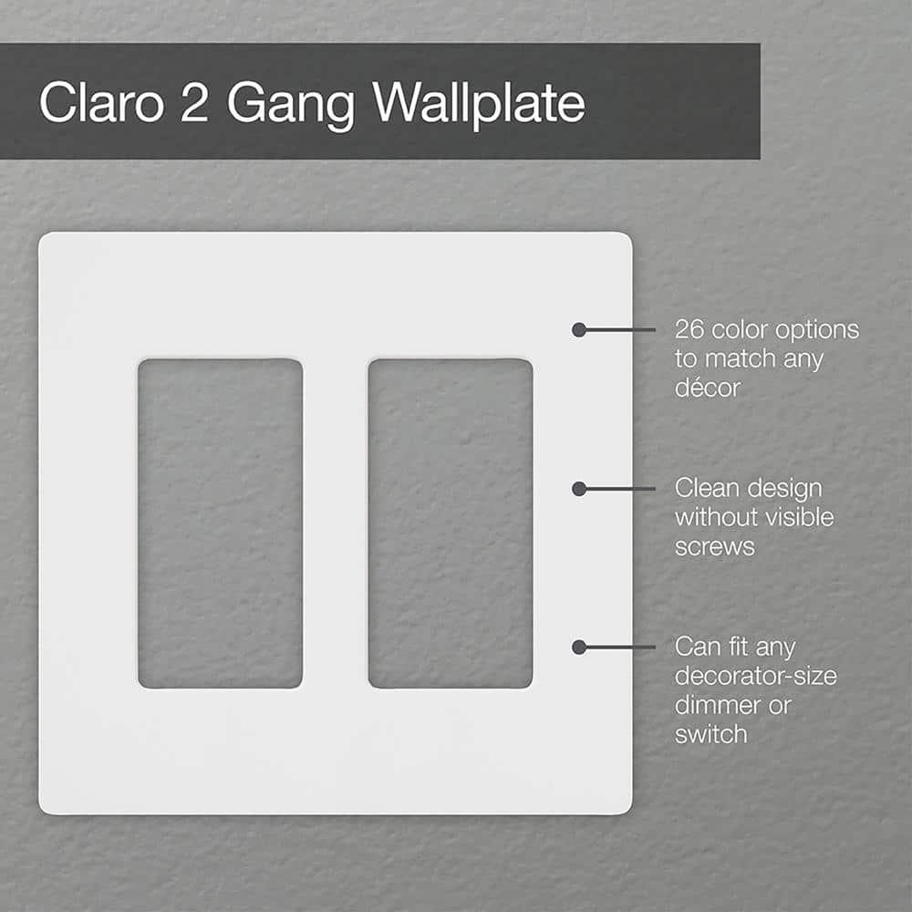 Claro 2 Gang Wall Plate for Decorator/Rocker Switches, Satin, Midnight (SC-2-MN) (1-Pack)