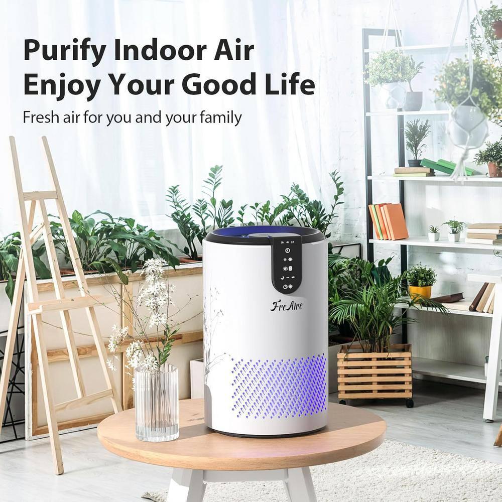 FreAire Air Purifiers for Home, Air Purifier for Bedroom Up to 538 Ft²/h, Room air purifier with 3-in-1 Filter for Dust Dander Odors Smoke, Small Air Purifier with Timer, Sleep Mode for Office Bedroom