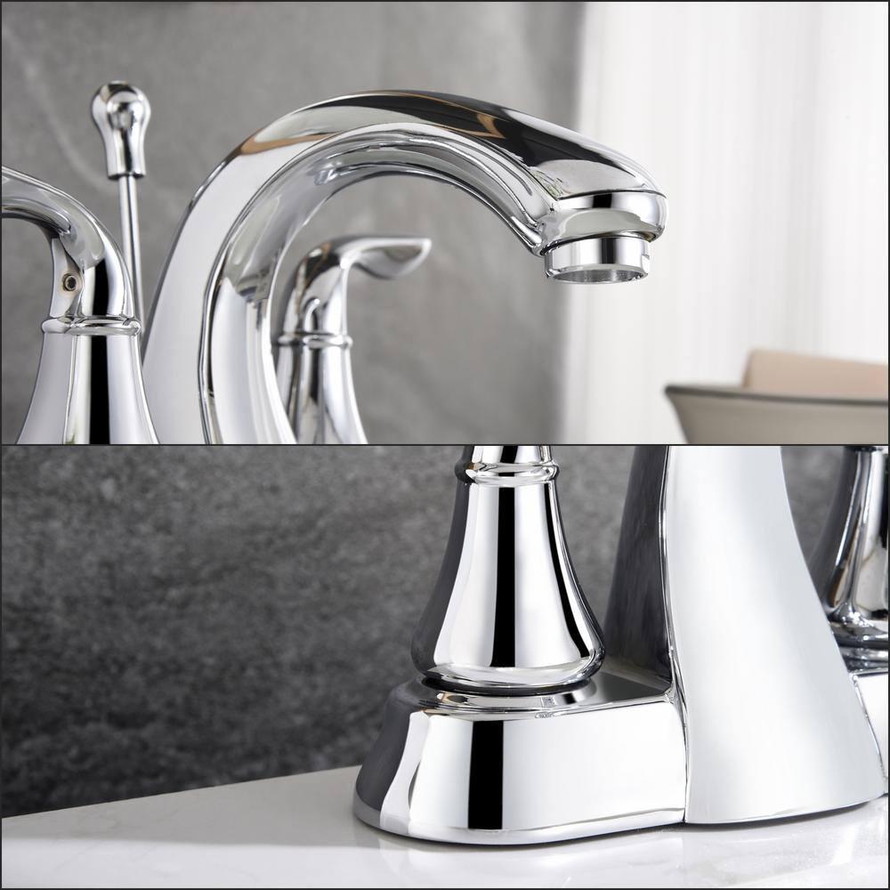 Centerset Bathroom Faucet with Drain Assembly