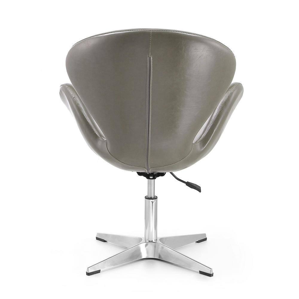 Set of 2 Raspberry Faux Leather Adjustable Swivel Chairs Pebble - Manhattan Comfort