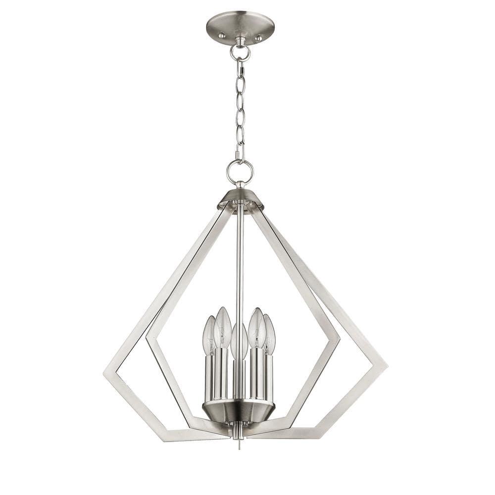 Livex Lighting Prism 5 - Light Chandelier in  Brushed Nickel