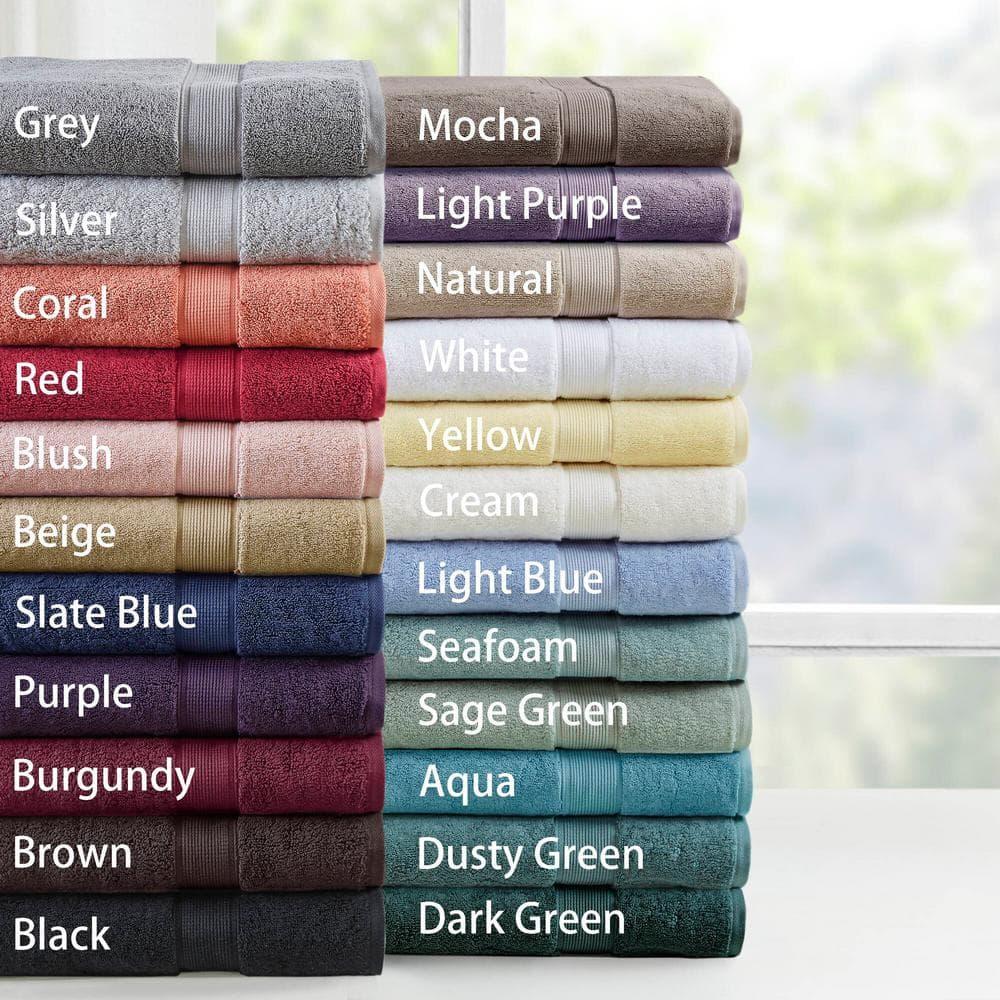 8pc Cotton Bath Towel Set Brown: Madison Park, Heavyweight Terry, OEKO-TEX Certified