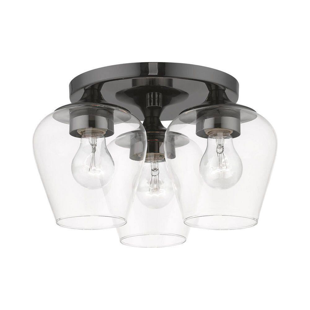 Livex Lighting Willow 3 - Light Flush Mount in  Black Chrome
