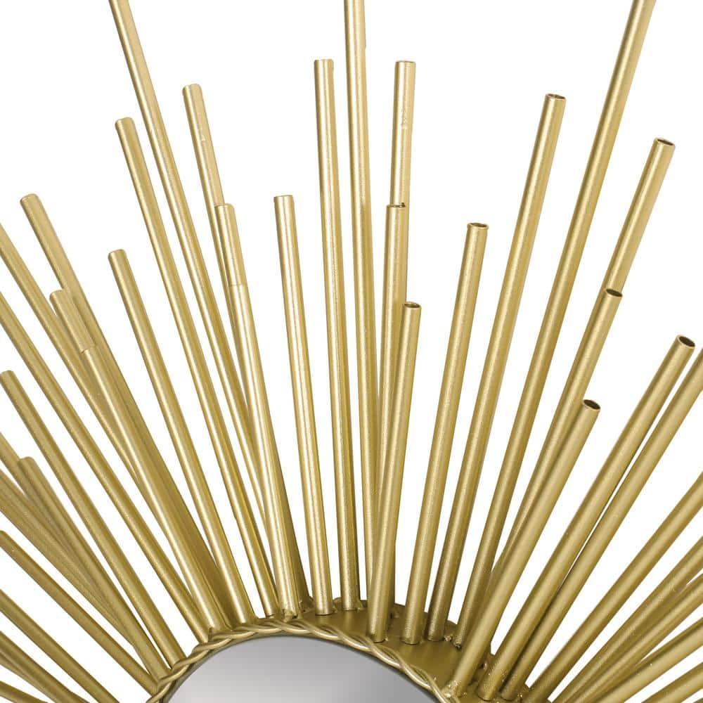 Noble House Jill Metal Sunburst Wall Mirror, Gold