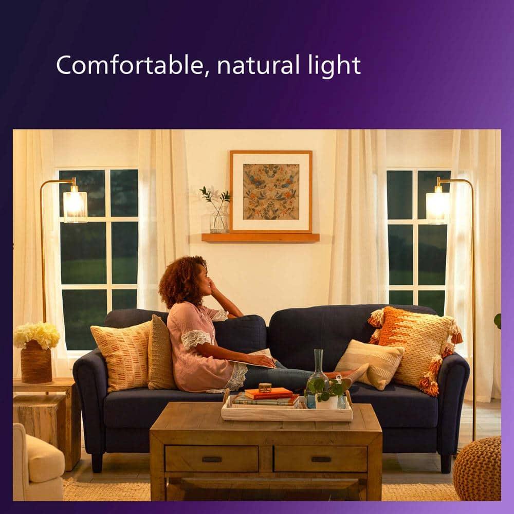 Philips UltraDef LED 60W Frosted Daylight A19 4P: Energy Star Certified Dimmable Light Bulbs, 800 Lumens, 13.7-Year Life