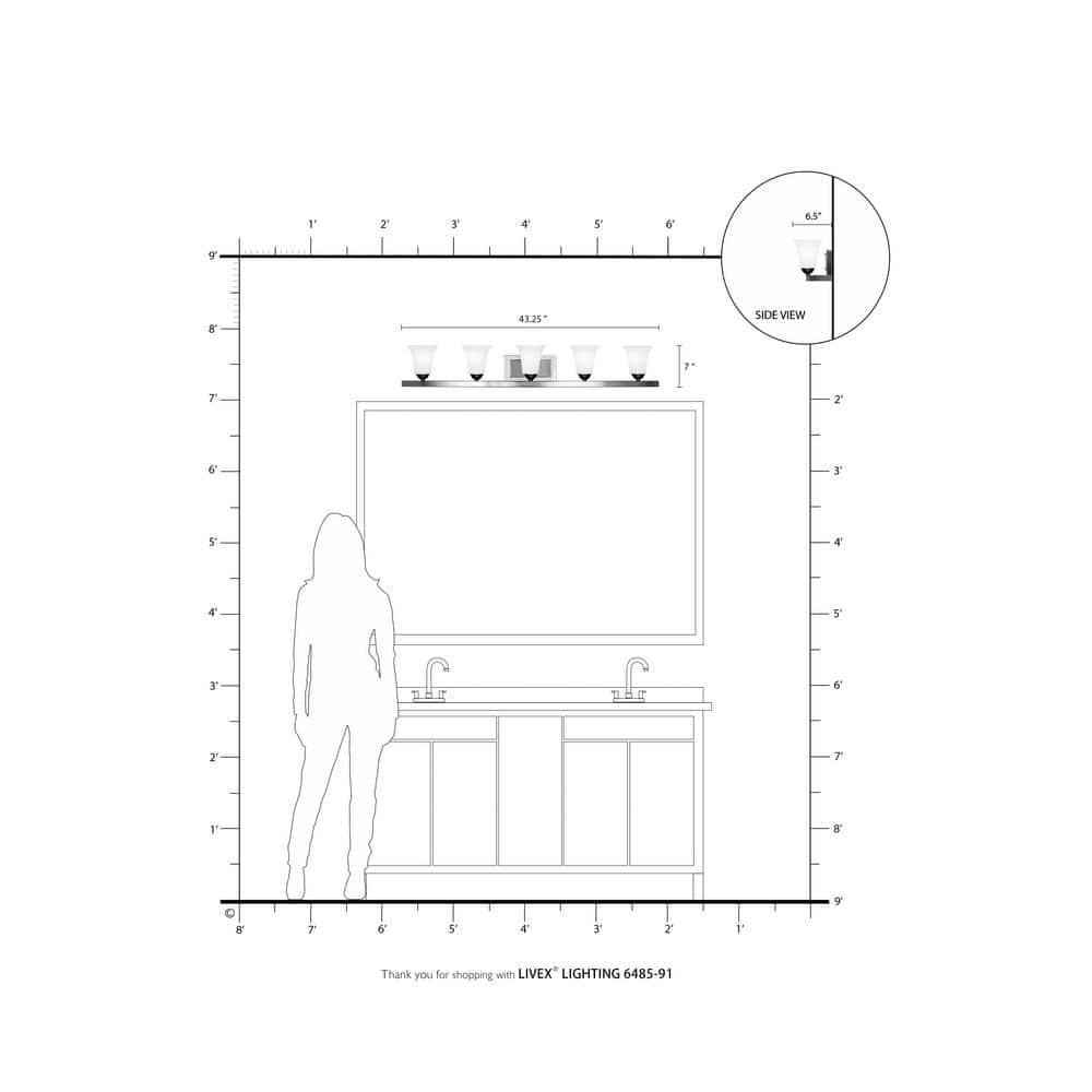 Lucas + McKearn Midtown 5 - Light Vanity Light