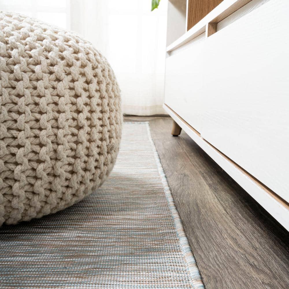 4'x6' Ethan Modern Flatweave Solid  Area Rug, Gray - JONATHAN Y