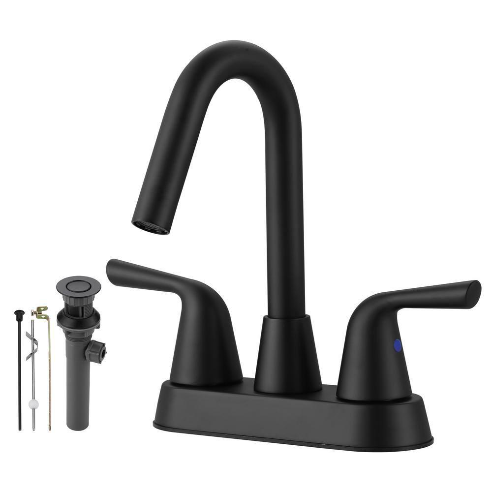 Centerset 2-handle Bathroom Faucet with Drain Assembly
