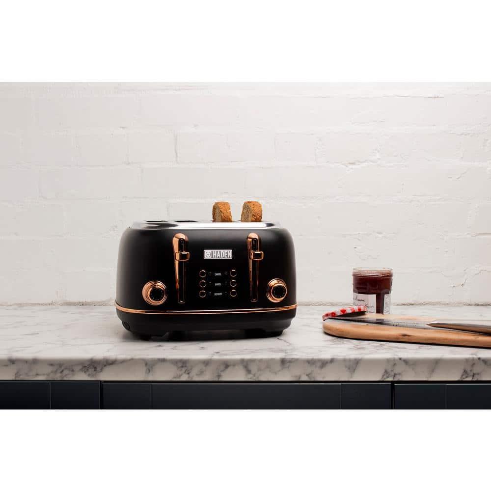 HADEN Heritage Black and Copper 4-Slice Toaster
