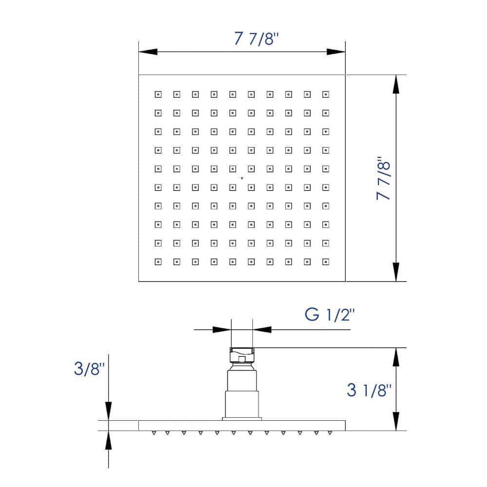 Rain Fixed Shower Head 1.8 GPM GPM with Temperature-based LED