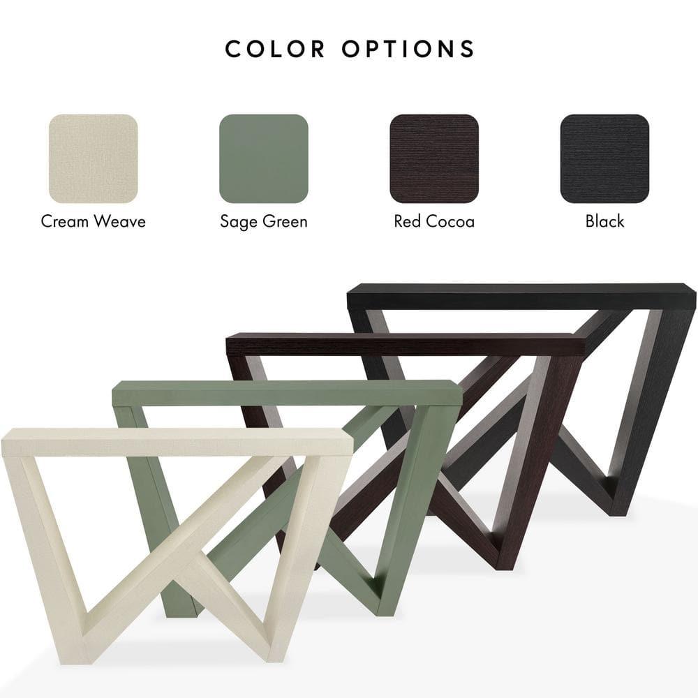 24/7 Shop At Home 48" Sunguard Modern Rectangular Console Table: Geometric Red Cocoa Design