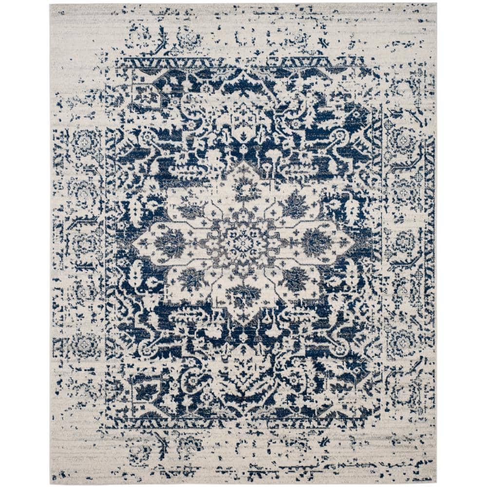 Madison MAD603 Power Loomed Indoor Area Rug - Cream/Navy - 8'x10' - Safavieh