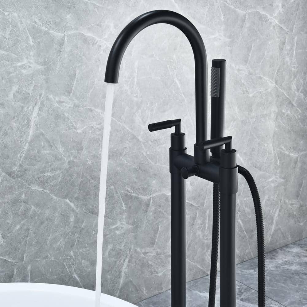 Gnosall 2 Handle Floor Roman Tub Faucet with Diverter