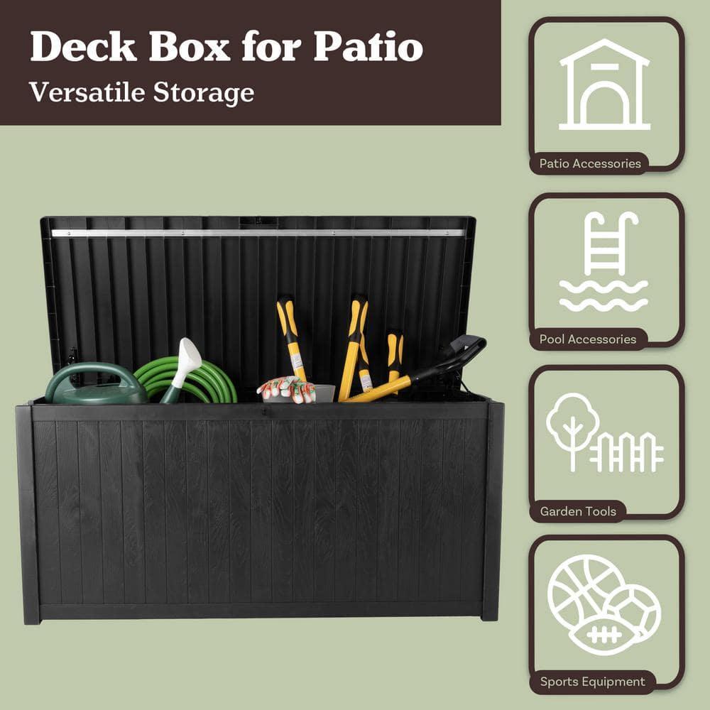 Pure Garden Outdoor Storage Box - 113 Gallon Lockable Deck Box for Pool Accessories, Patio Furniture Cushions, or Package Delivery for Outside by Pure Garden