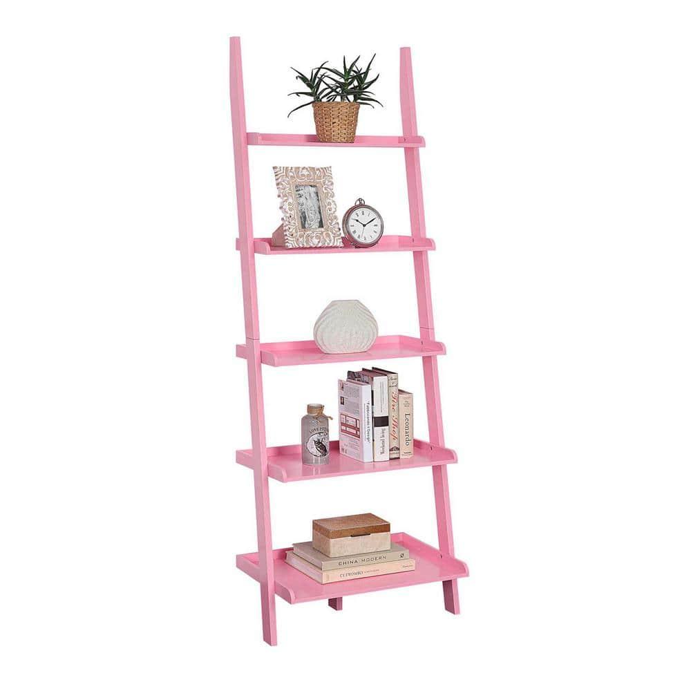 Convenience Concepts American Heritage Bookshelf Ladder, Light Pink