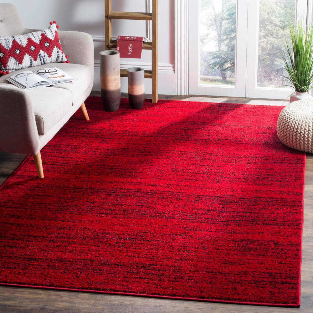 Adirondack ADR117 Machine Made Indoor Area Rug - Red/Black - 4'x4' - Safavieh