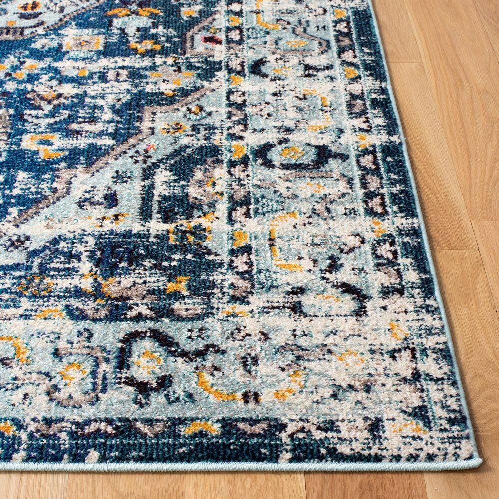 Madison MAD468 Power Loomed Indoor Area Rug - Dark Blue/Light Blue - 4'x6' - Safavieh