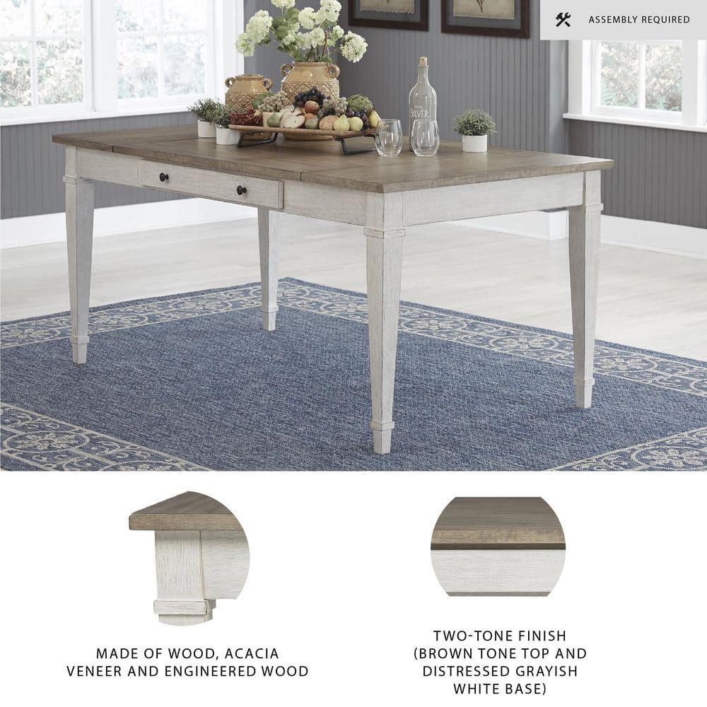 Signature Design by Ashley Casual Skempton Dining Table, White/Light Brown