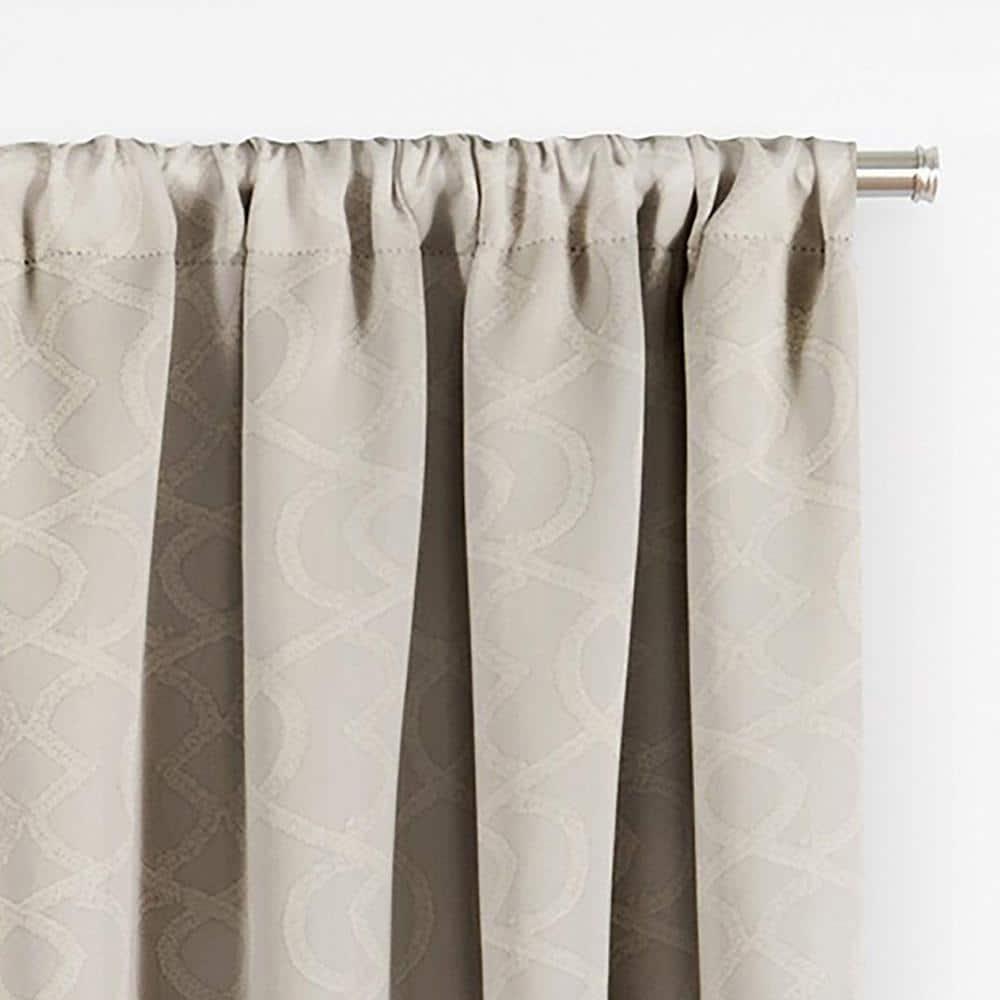 ECLIPSE Room Darkening Curtains for Bedroom - Isanti 37" x 95" Thermal Insulated Single Panel-Rod Pocket Light Blocking Curtains for Living Room, Ecru