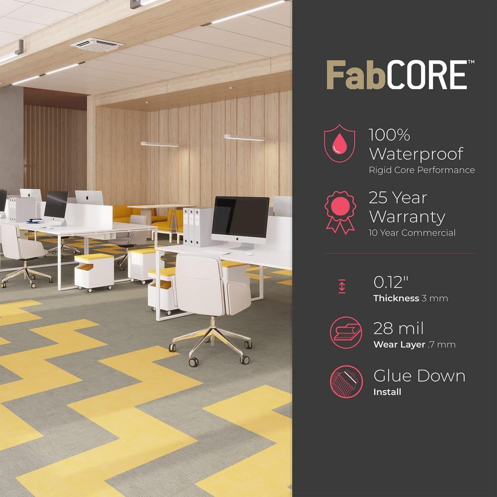 GlueCore Fab 28mil x 12" W x 24" L Adhesive Vinyl Tile Flooring