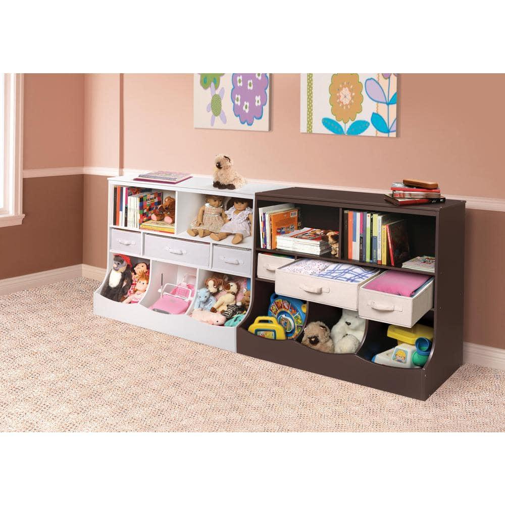 Badger Basket Combo Bin Storage Unit with Three Baskets - Espresso