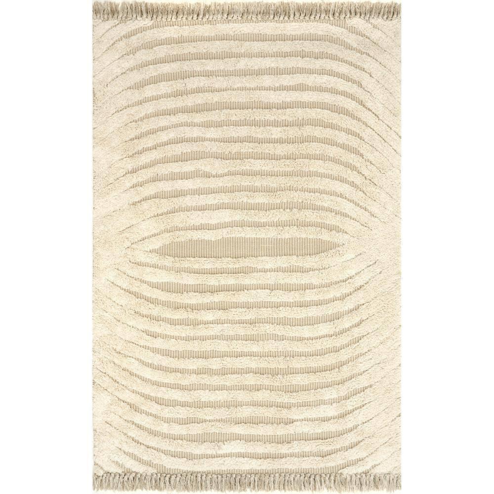 Dakota Fields Riley Textured Shag Ivory Area Rug
