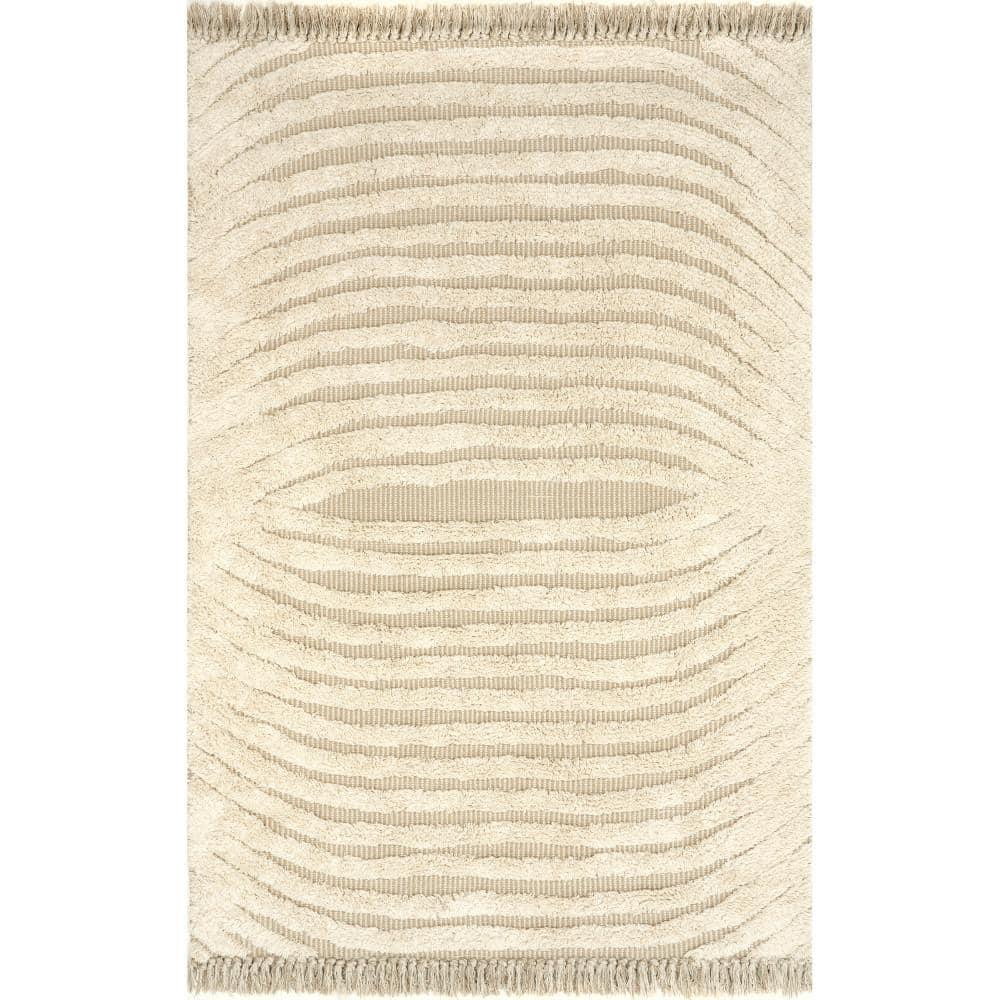 Arvin Olano x Rugs USA Arvin Olano x Rugs USA Riley Textured Shag Ivory Area Rug