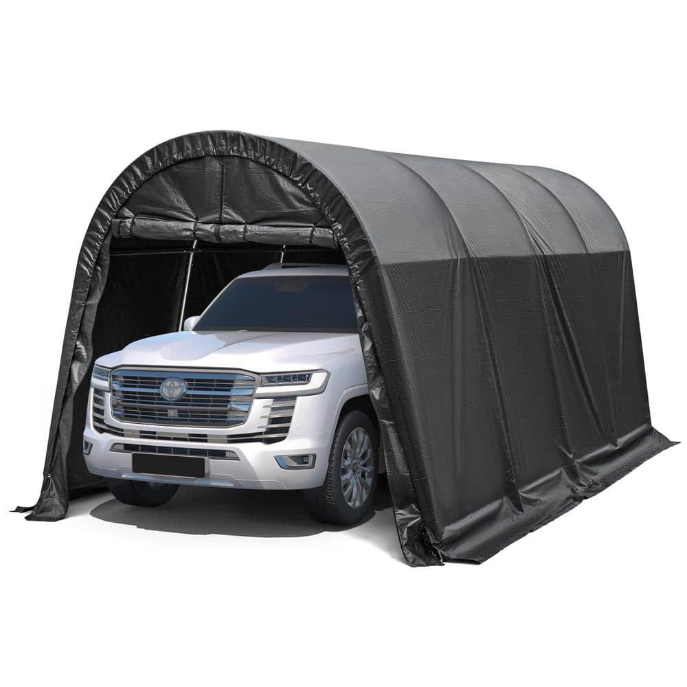 EROMMY Erommy 10 Ft. W x 20 Ft. D Galvanized Steel Portable Garage, Anti-Snow Carport, Storage Shed Canopy