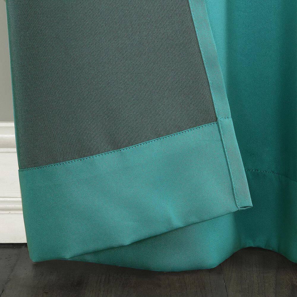 54"x95" Sun Zero Room Darkening Seymour Grommet Curtain Panel Marine: Modern Energy Efficient Living Room Decor
