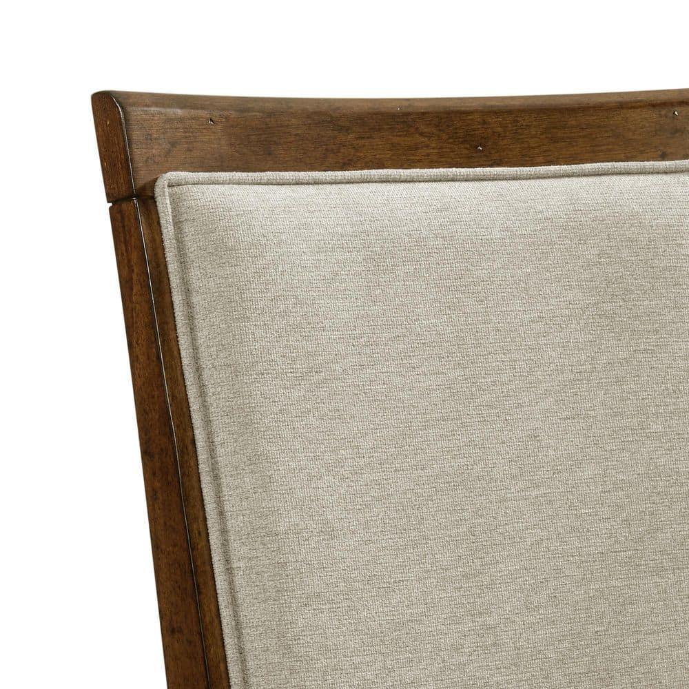 Picket House Furnishings Stark Dining Side Chair with Grey Fabric in Cherry (2 Per Carton) (Set of 2)