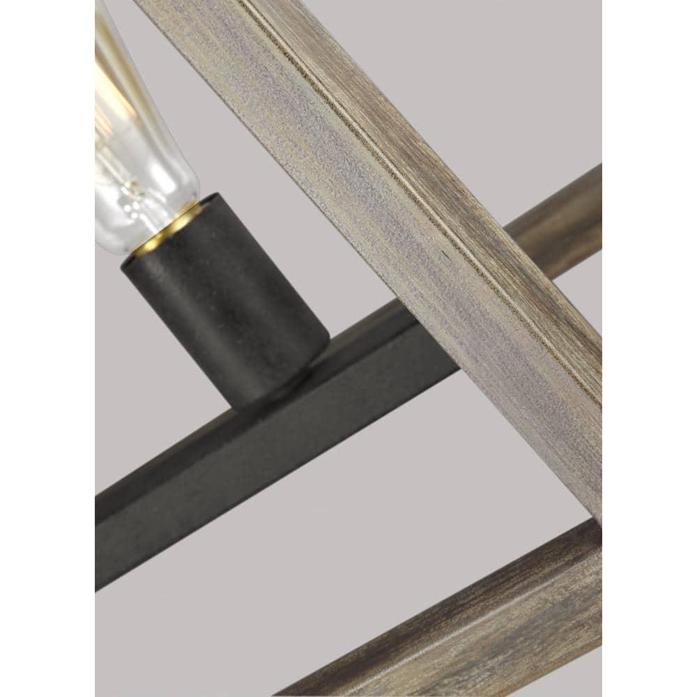 Buford Iron & Wood Linear Chandelier (50")
