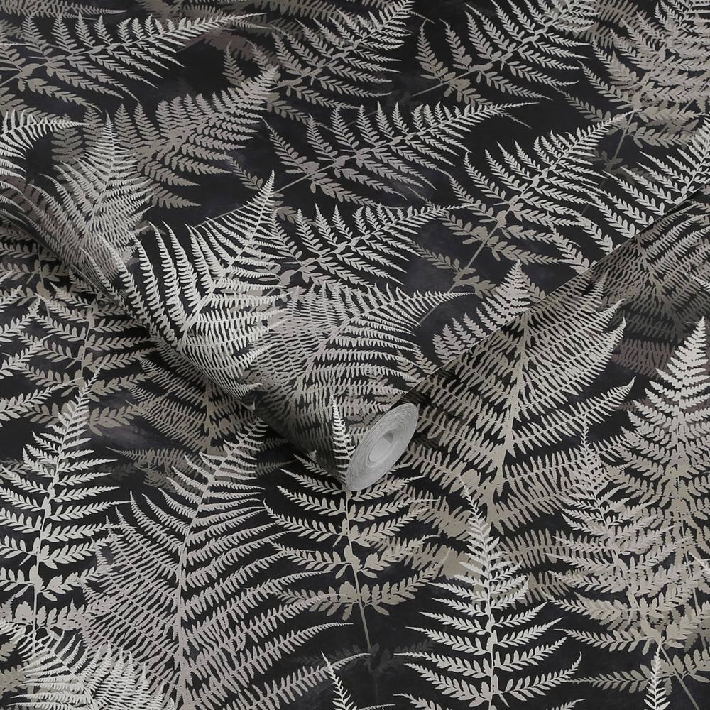 Clarissa Hulse Woodland Fern Charcoal Removable Wallpaper