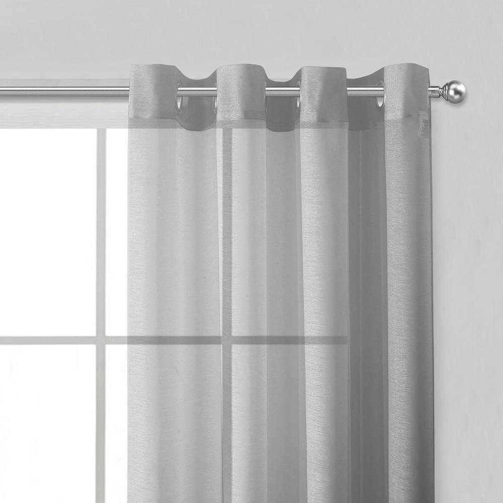 Dainty Home Solid Sheer Curtains for Living Room and Bedroom 110"W x 84"L Window Sheers Window Drapes (Set of 2)