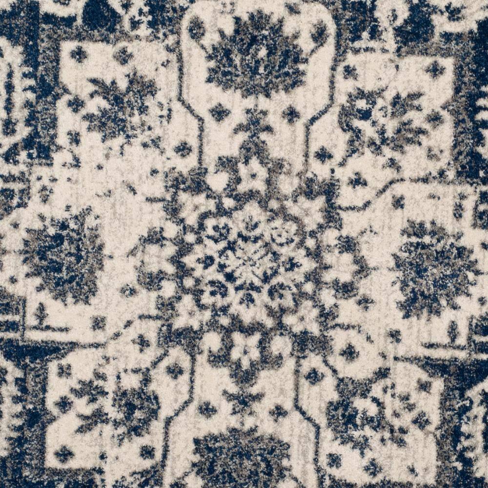 Madison MAD603 Power Loomed Indoor Area Rug - Cream/Navy - 6'7" Round - Safavieh