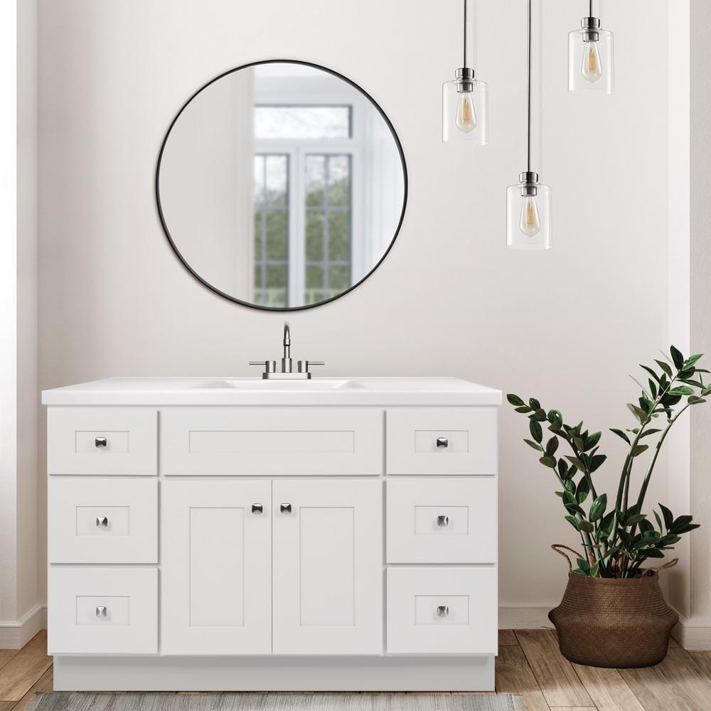 Design House Brookings 48 Inch Bathroom Vanity, Ready to Assemble, Solid Wood, Sherwin Williams – Design House, 599001-