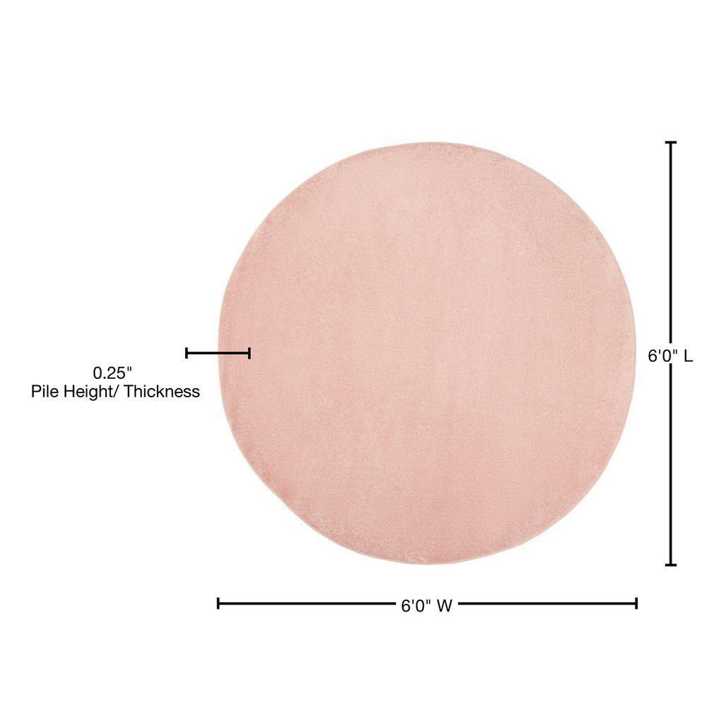 Nourison Essentials Easy Care Indoor Outdoor Area Rug - Pink 6' x Round