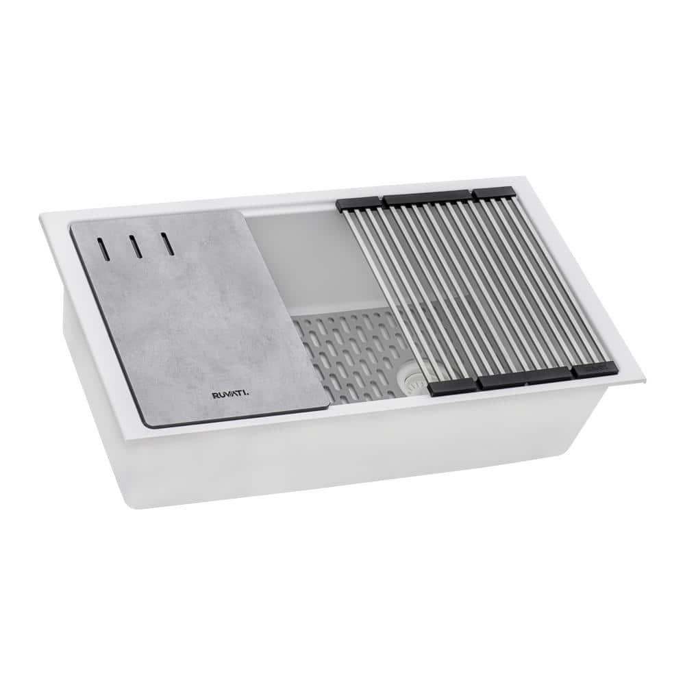 Ruvati 33-inch Undermount Workstation Granite Composite Kitchen Sink