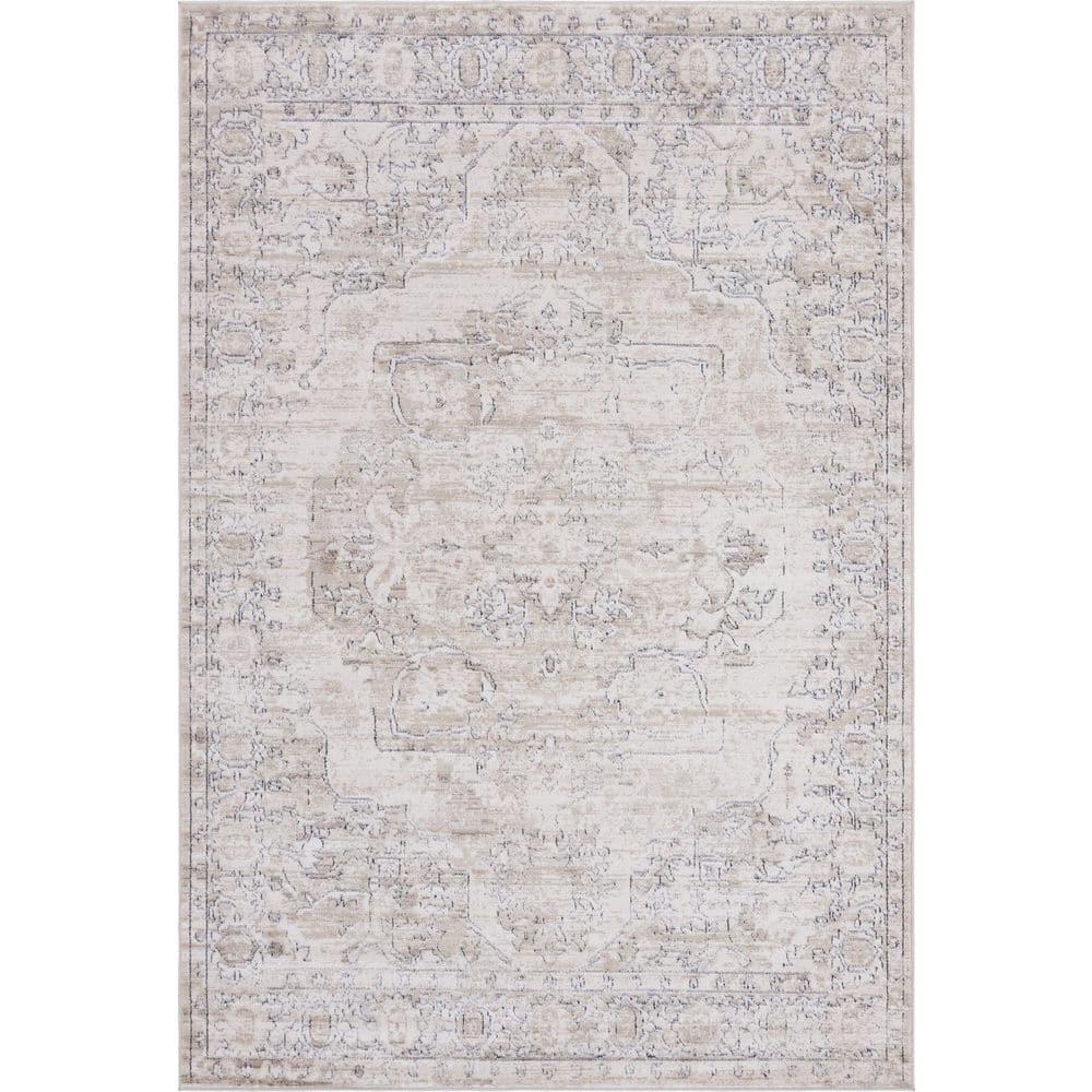 Unique Loom Portland Collection Area Rug - Canby (6' 1" x 9' Rectangle Ivory/Beige)