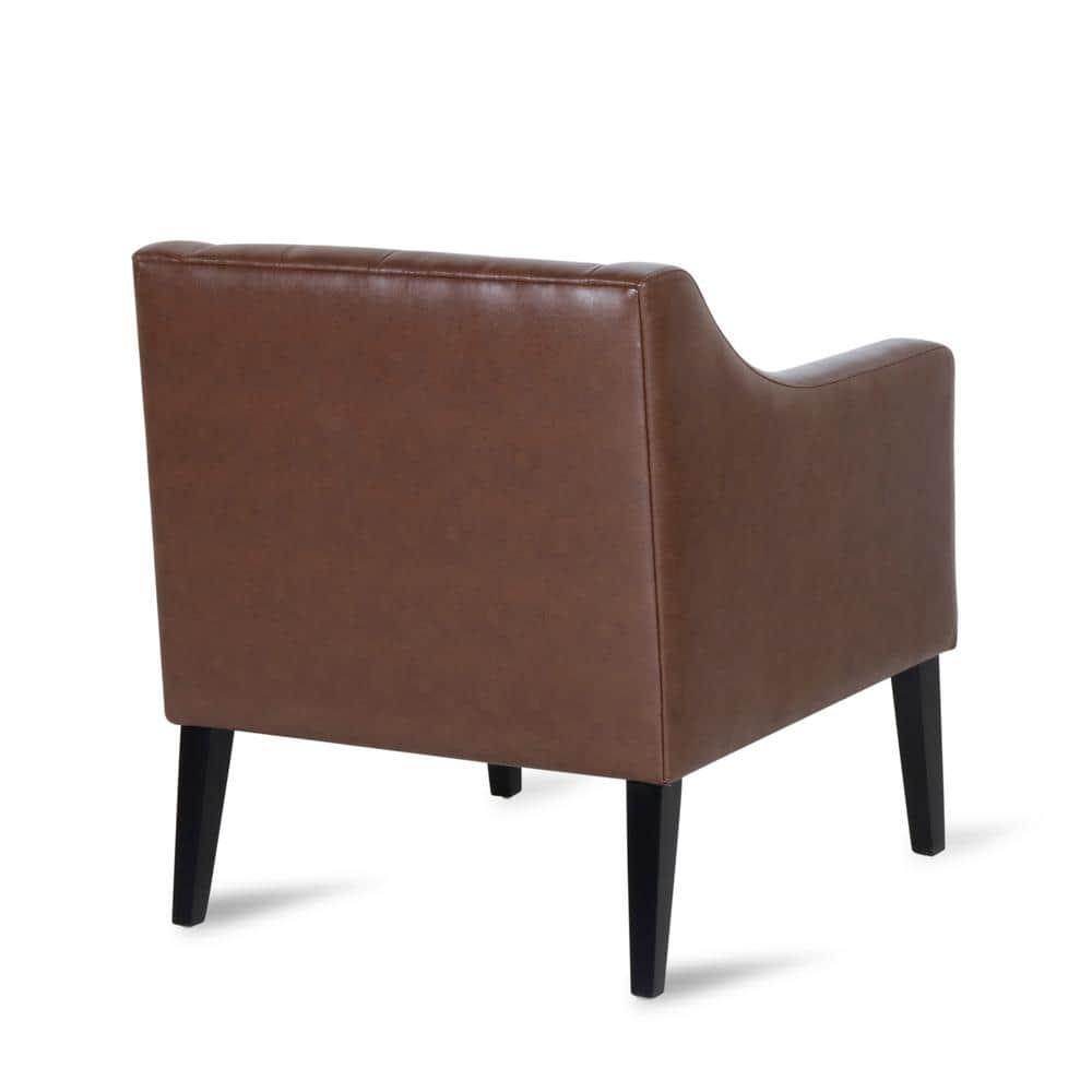 Noble House Annisa Faux Leather Club Chair, Dark Brown and Espresso