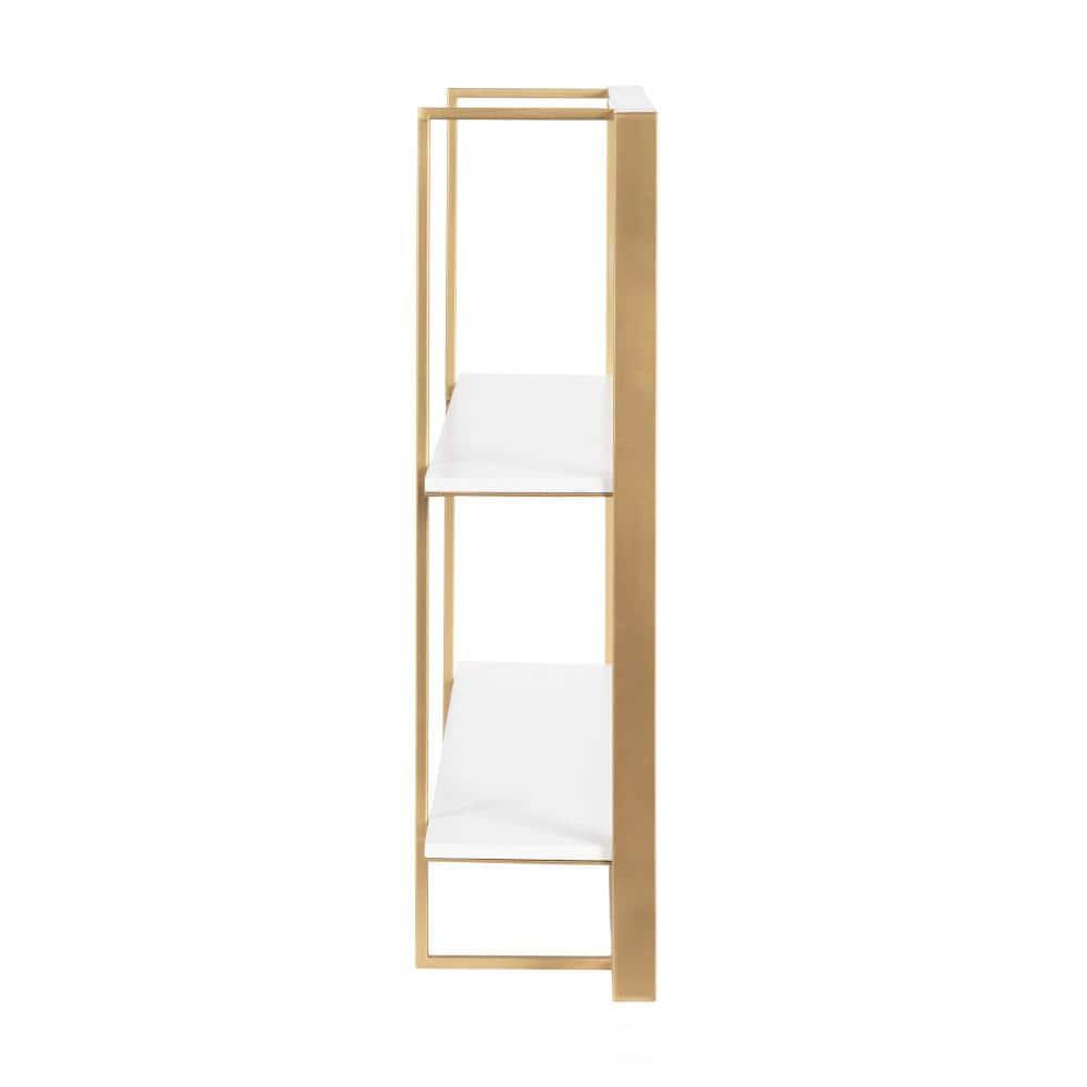 Kate & Laurel All Things Decor 24"x22" Kercheval Modern Wood Shelf Gold