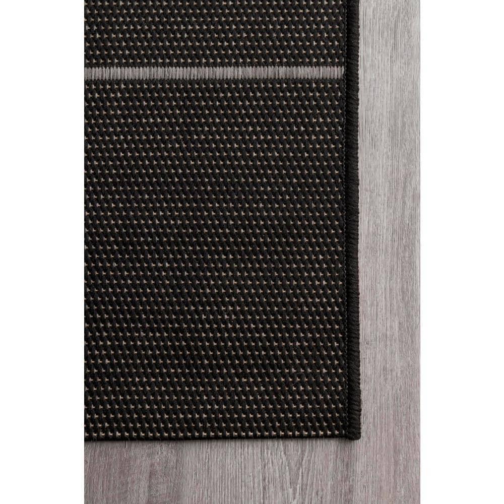 Nuloom Alaina Striped 5x8 Indoor/Outdoor Area Rug for Living Room Patio Deck Front Porch Kitchen, Black/Ivory