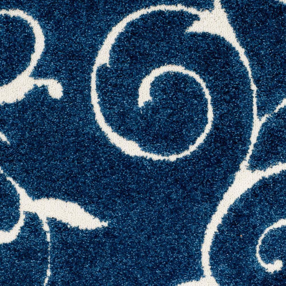 Florida Shag SG455 Power Loomed Indoor Area Rug - Dark Blue/Cream - 5'3"x7'6" - Safavieh.