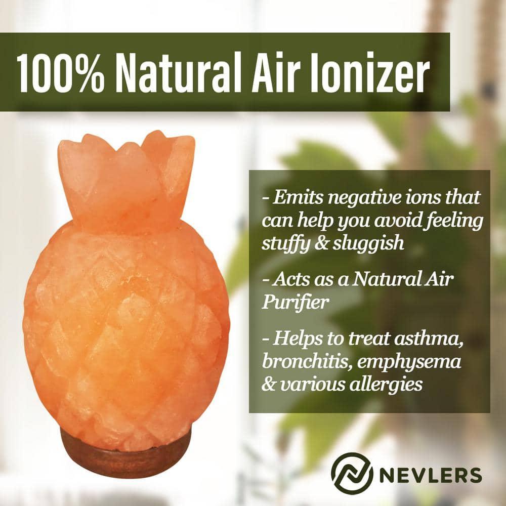 Nevlers Natural Himalayan Salt Lamp - Pineapple Shaped - Dimmer Cord - Pink - Traditional