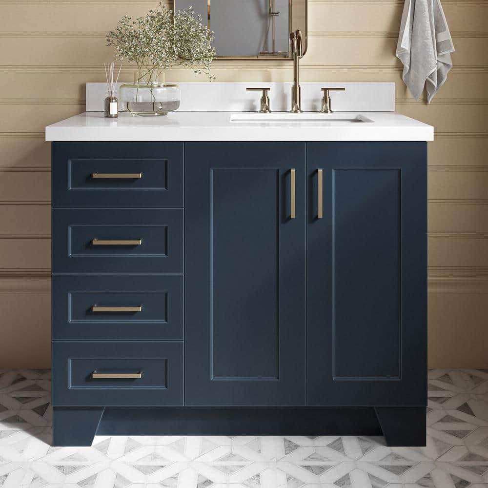 Ariel Bath ARIEL TAYLOR 42 IN. LEFT OFFSET SINGLE SINK BASE CABINET IN GREY & Reviews | Perigold