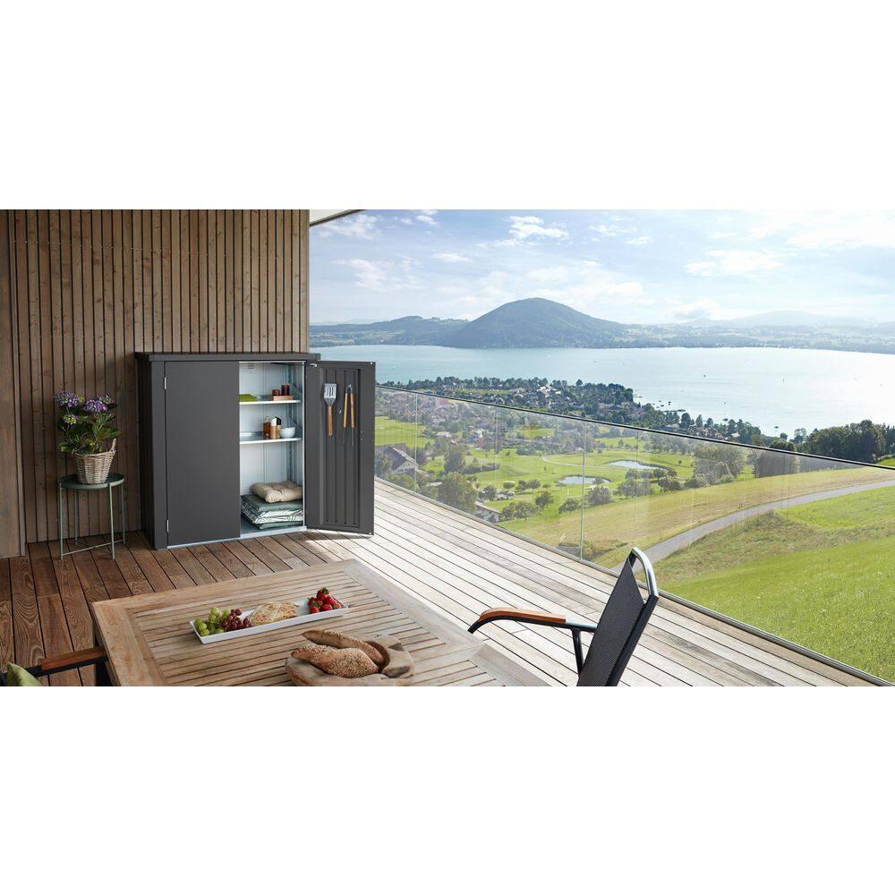 Biohort Biohort Romeo 4 ft. 3 in. W Metal Vertical Tool Shed in Dark Gray